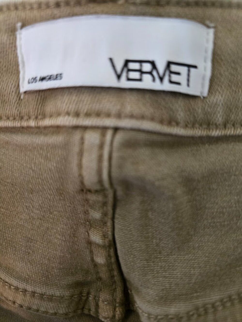 COTTON BLEND BOOTCUT JEANS VERVET BRAND TAN DISTRESSED SIZE 30 - Picture 3 of 11